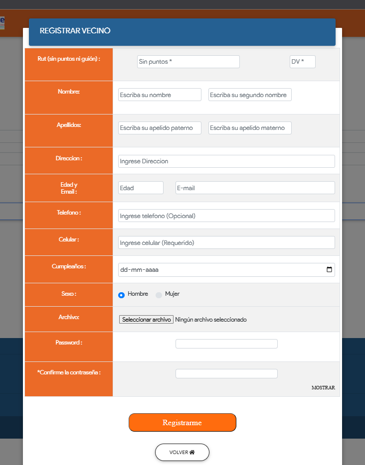 Formulario de Registro